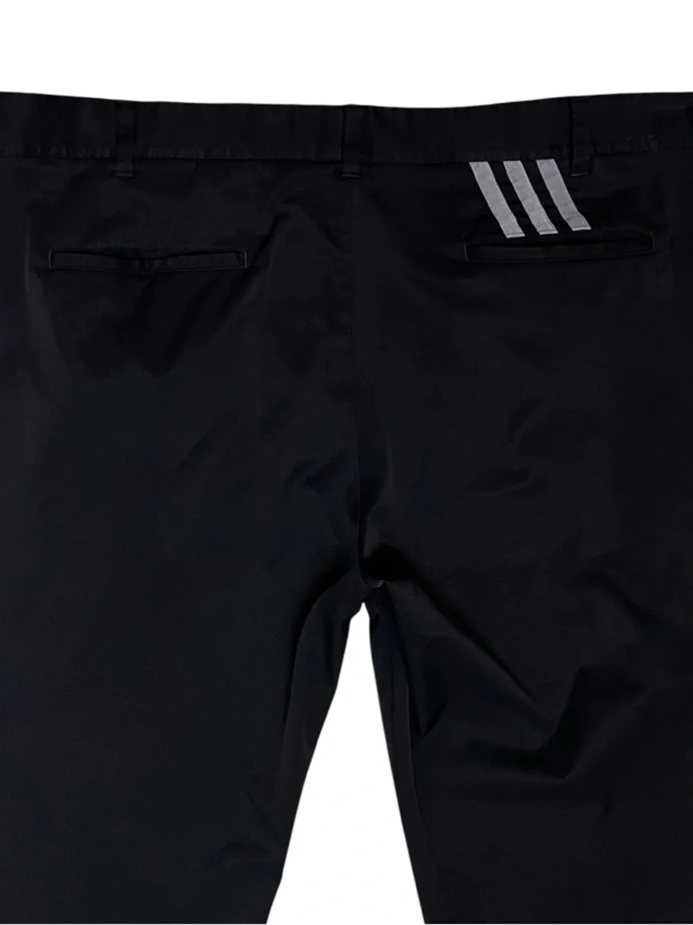 Adidas Men's 40x32 Chino Black Golf Pants Lightweight Athletic 3 Stripe